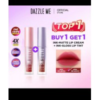 DAZZLE ME Lip Combo Bundling Buy 1 Get 1 - Ink-Matte Lip Cream + Ink-Gloss Lip Tint